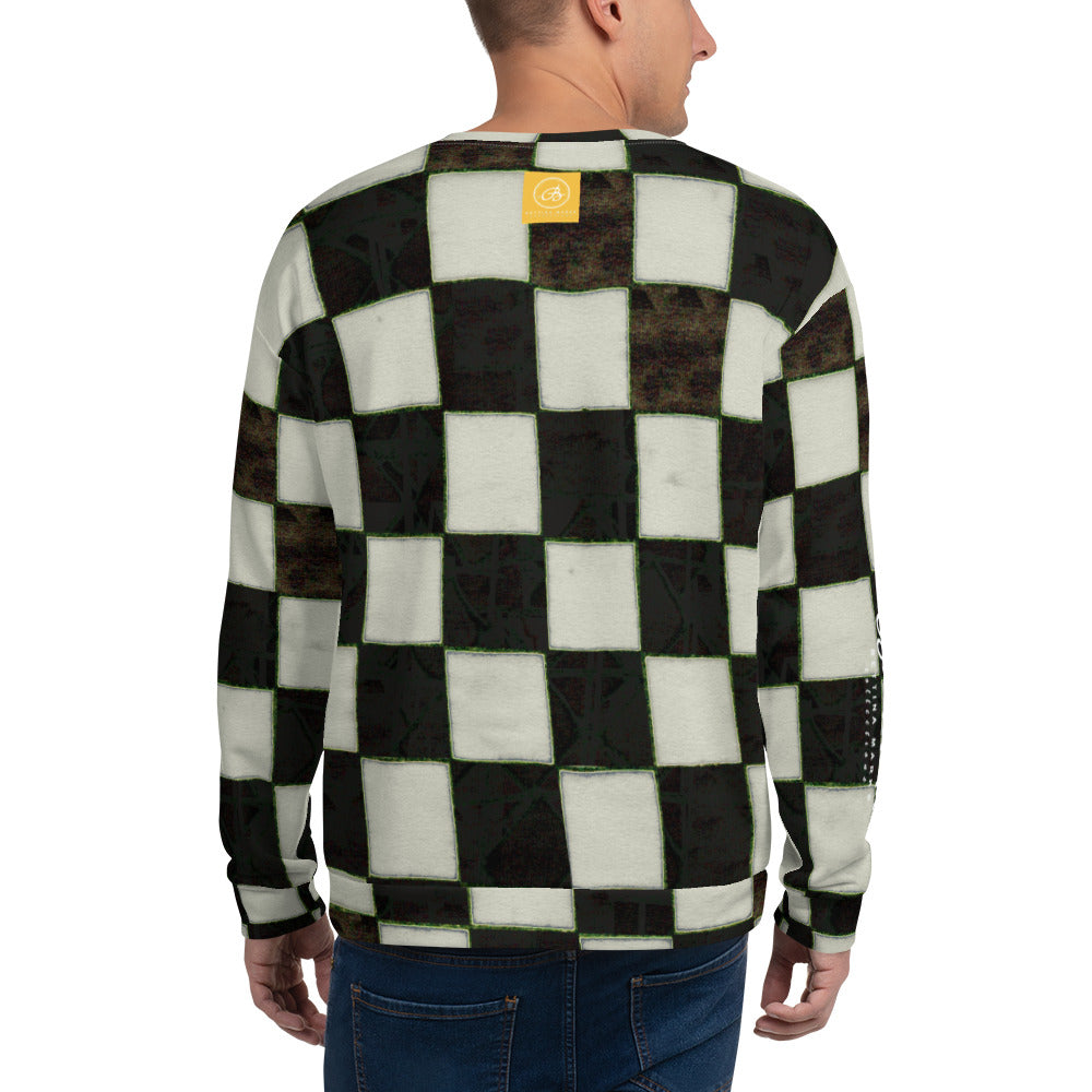 Recycled Unisex Sweatshirt - BW Checkerboard - Men