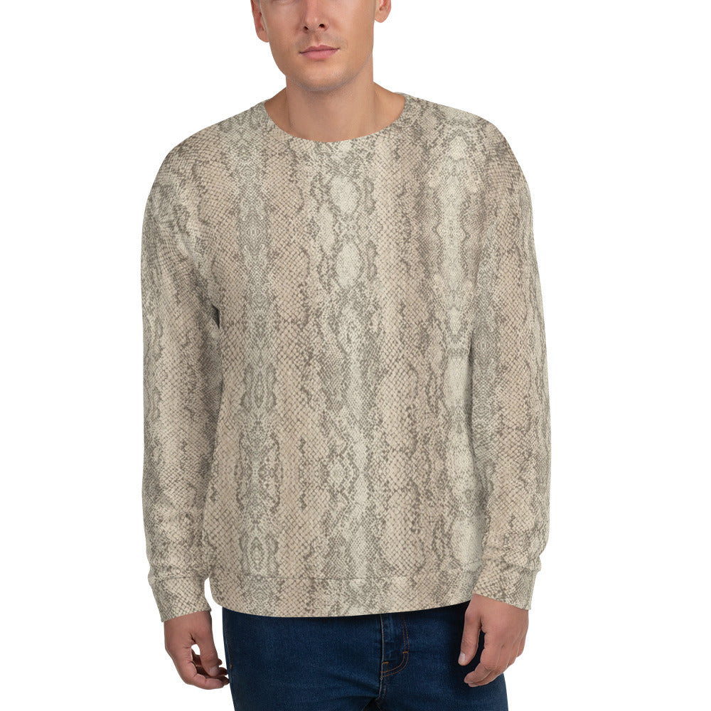 Recycled Unisex Sweatshirt - Snake Print - Men