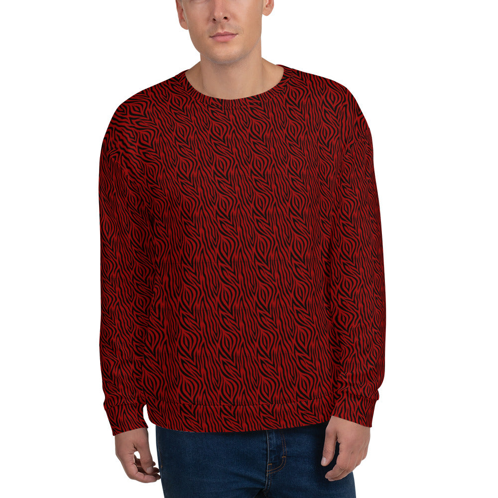 Recycled Unisex Sweatshirt - Red Zebra - Men