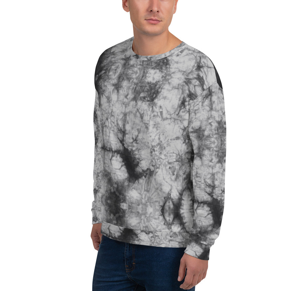 Recycled Unisex Sweatshirt - Grey Tie Dye - Men