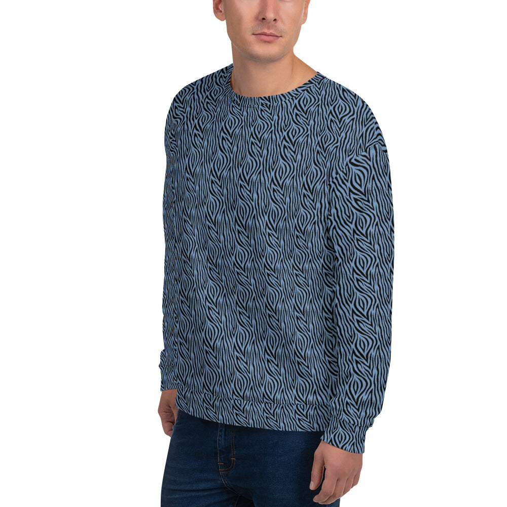 Recycled Unisex Sweatshirt - Blue Zebra - Men