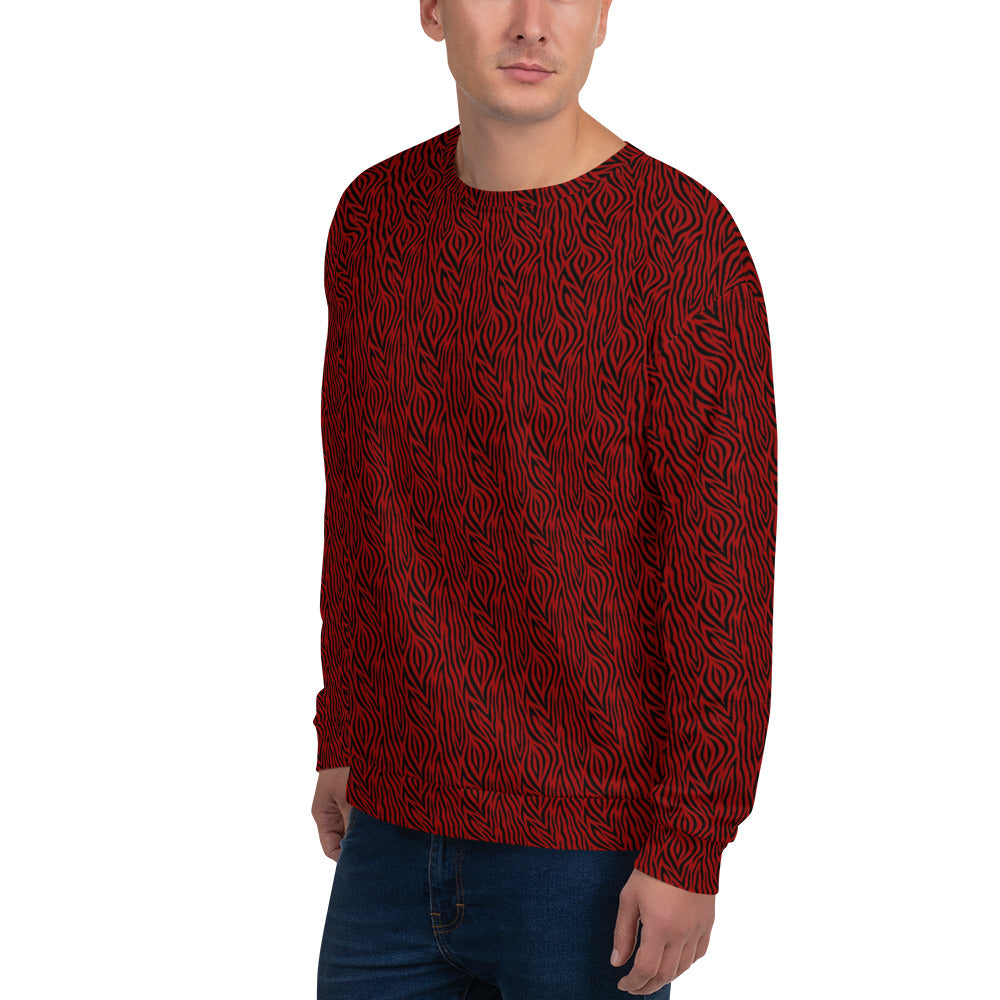 Recycled Unisex Sweatshirt - Red Zebra - Men