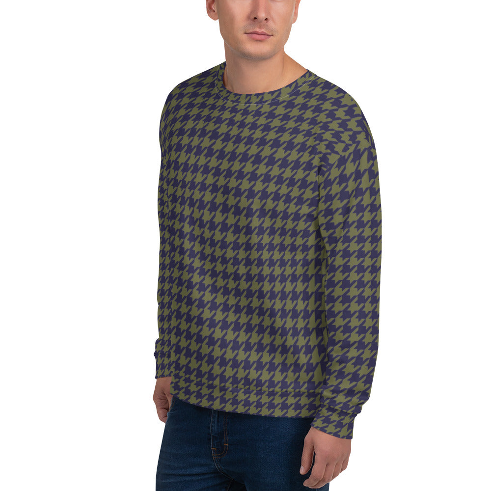 Recycled Unisex Sweatshirt - Grey Houndstooth - Men