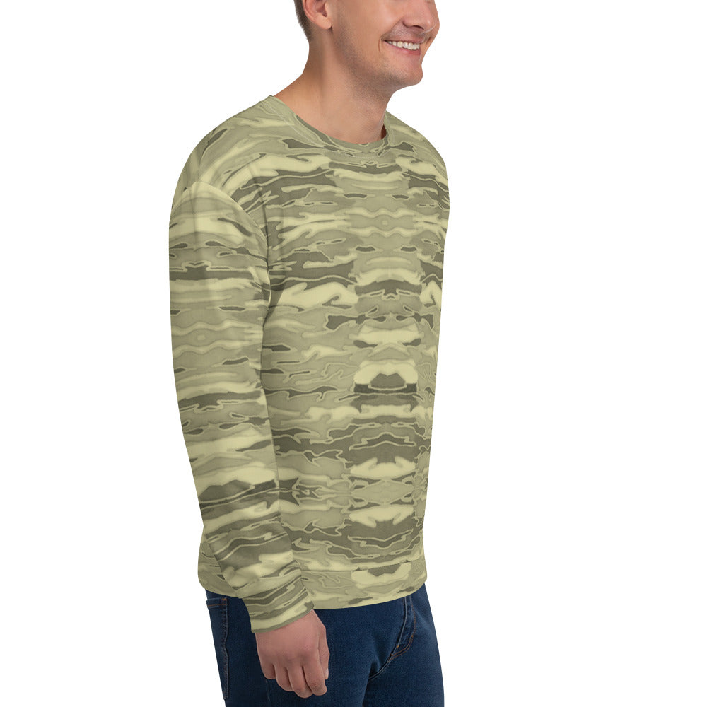 Recycled Unisex Sweatshirt - Khaki Camouflage Lava - Men