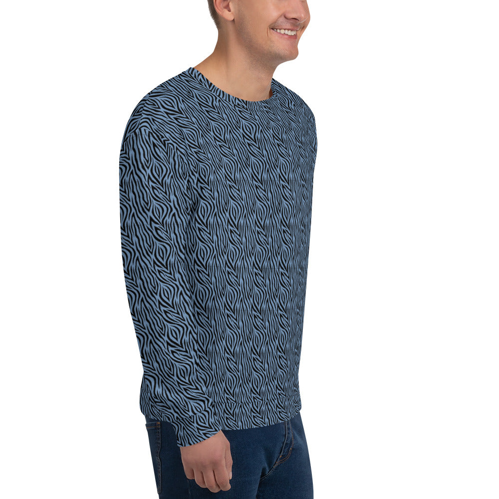 Recycled Unisex Sweatshirt - Blue Zebra - Men