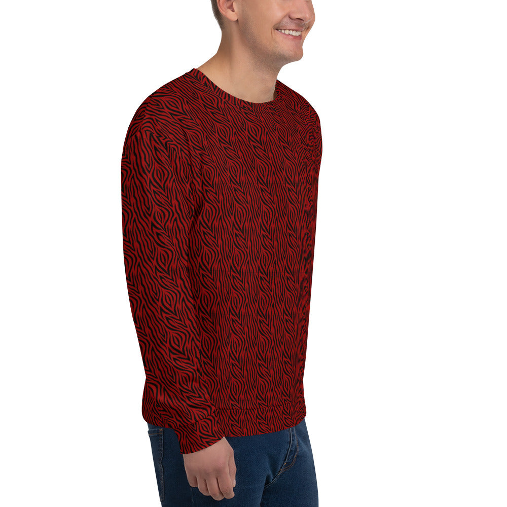 Recycled Unisex Sweatshirt - Red Zebra - Men