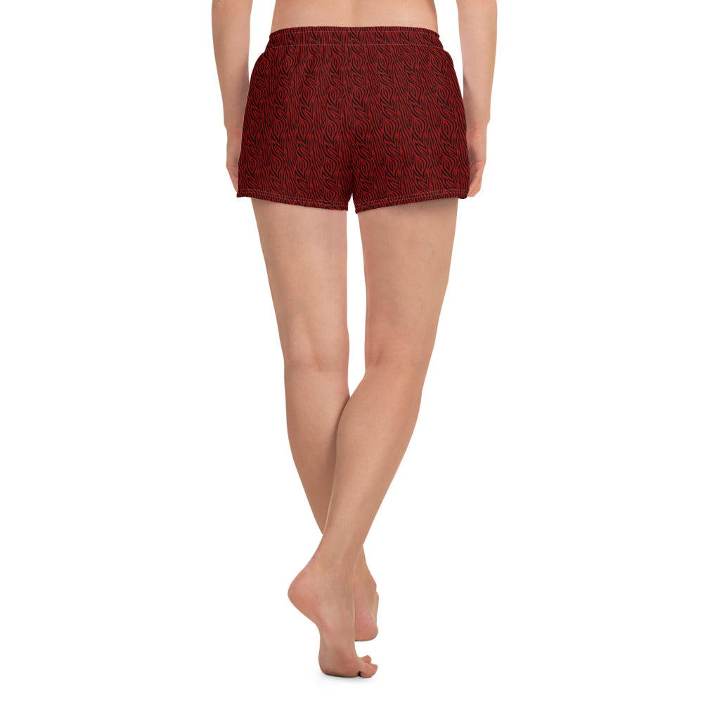 Women's Red Zebra Athletic Shorts
