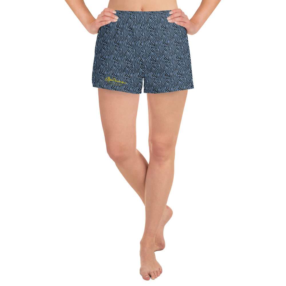 Women's Blue Zebra Athletic Shorts