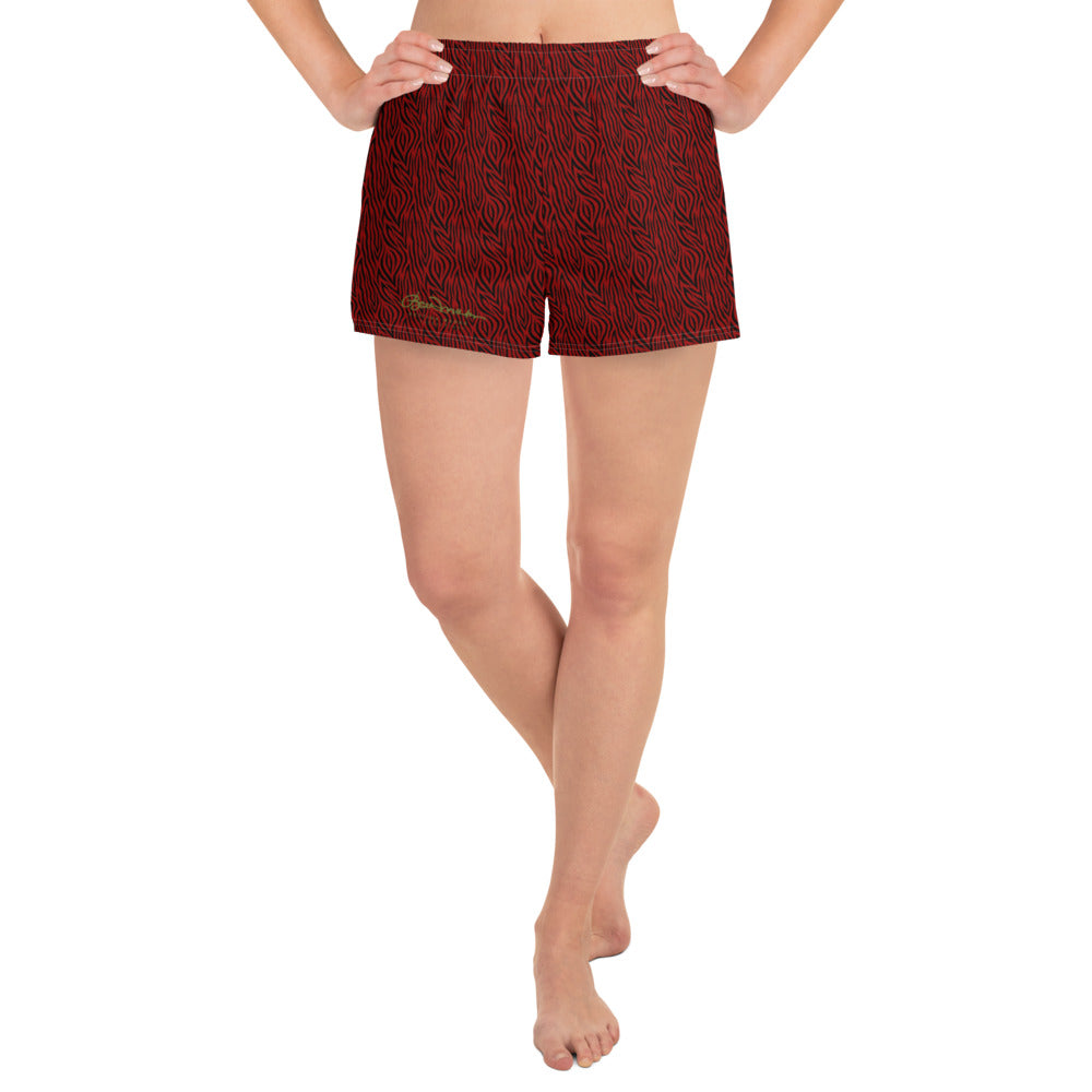 Women's Red Zebra Athletic Shorts