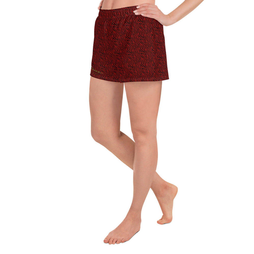 Women's Red Zebra Athletic Shorts