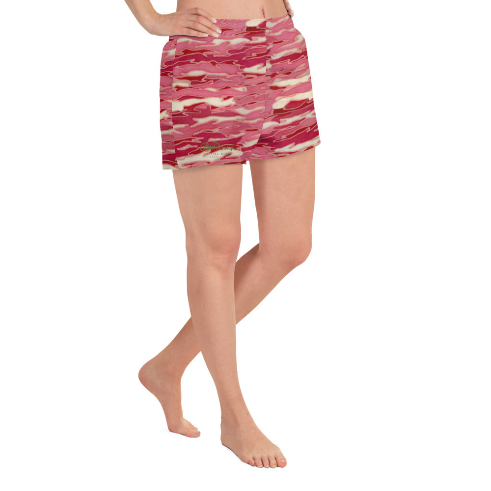 Pink Camouflage Lava Women's Athletic Shorts
