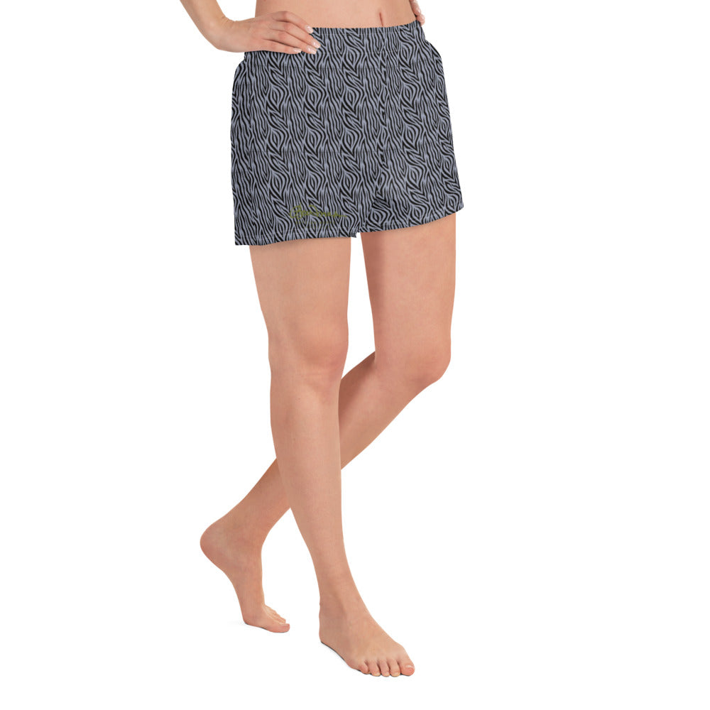 Women's Grey Zebra Athletic Shorts