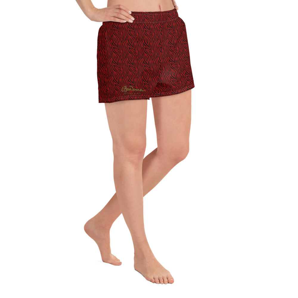 Women's Red Zebra Athletic Shorts