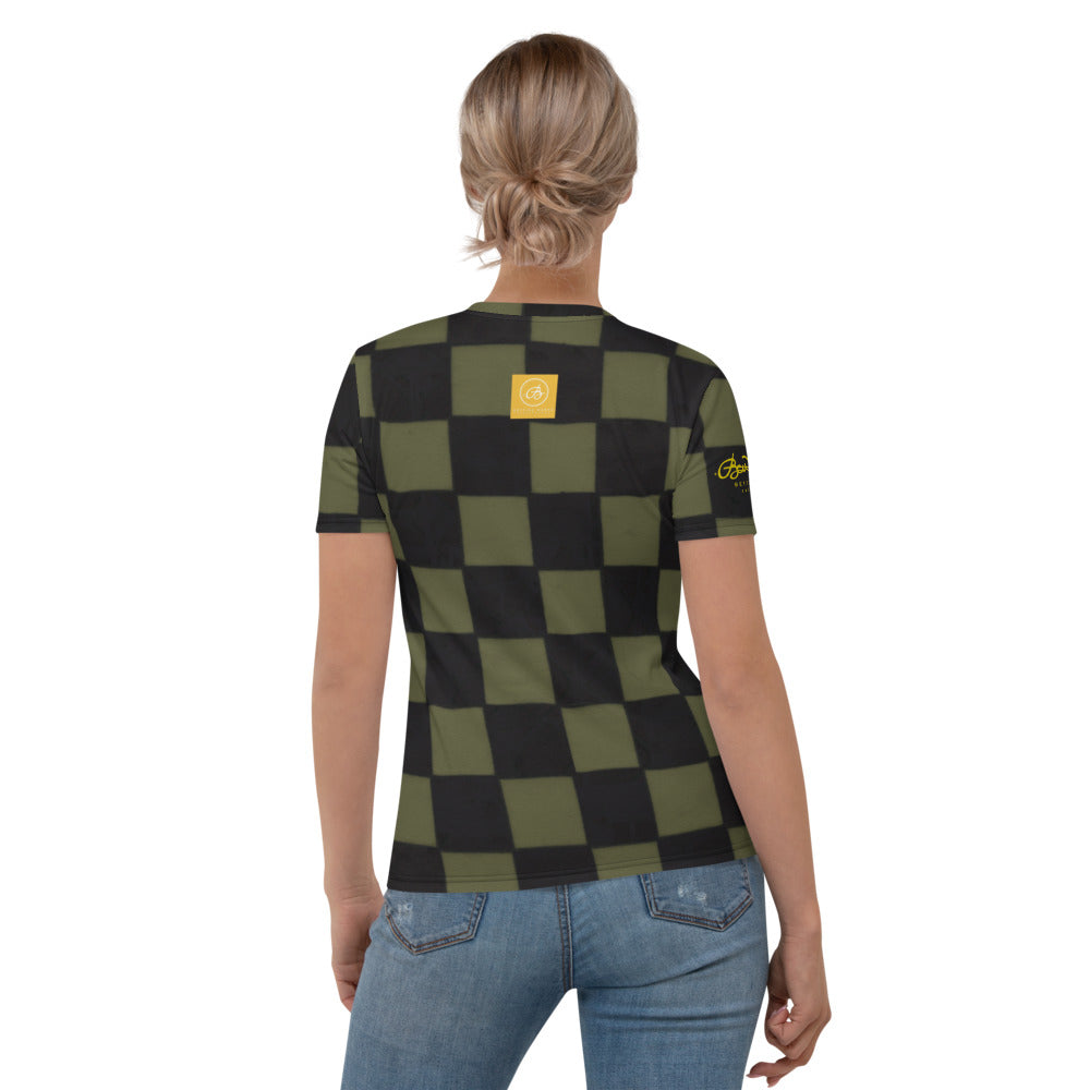 Khaki Checkerboard Women's T-shirt