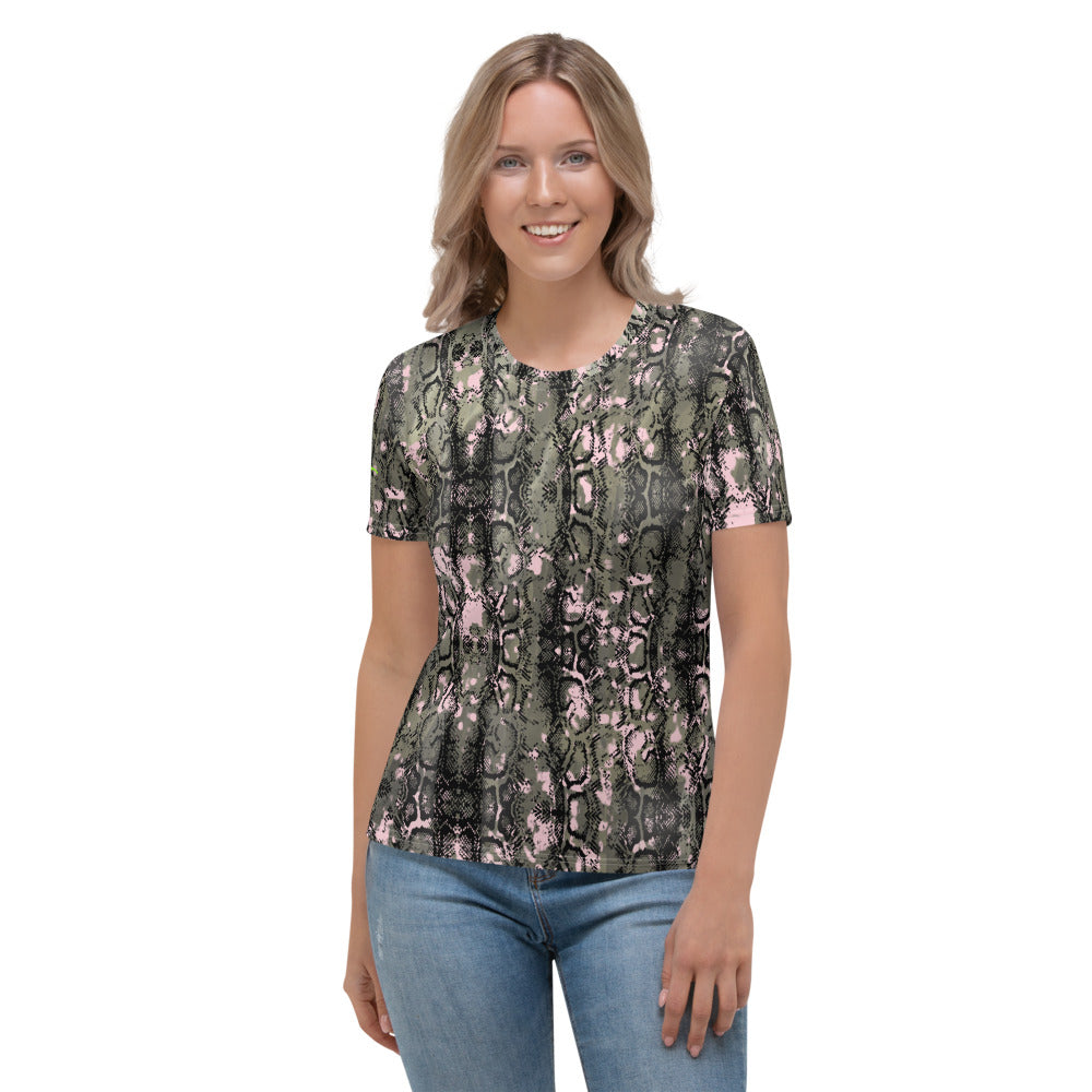 Pink Snake Skin Women's T-shirt