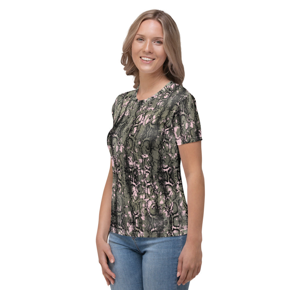 Pink Snake Skin Women's T-shirt