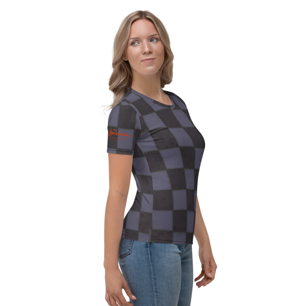 Slate Blue Checkerboard Women's T-shirt