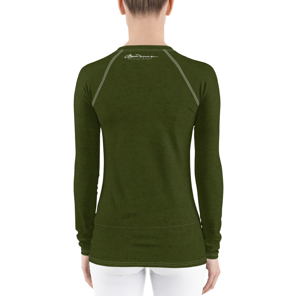 Tree Hugging Forest Green Long Sleeve Tops