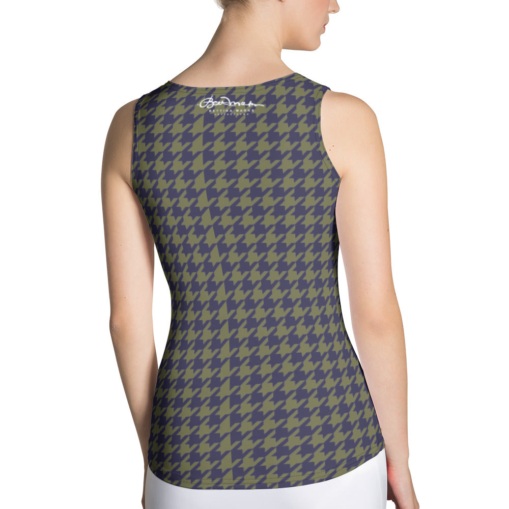 Grey Houndstooth Tank Top