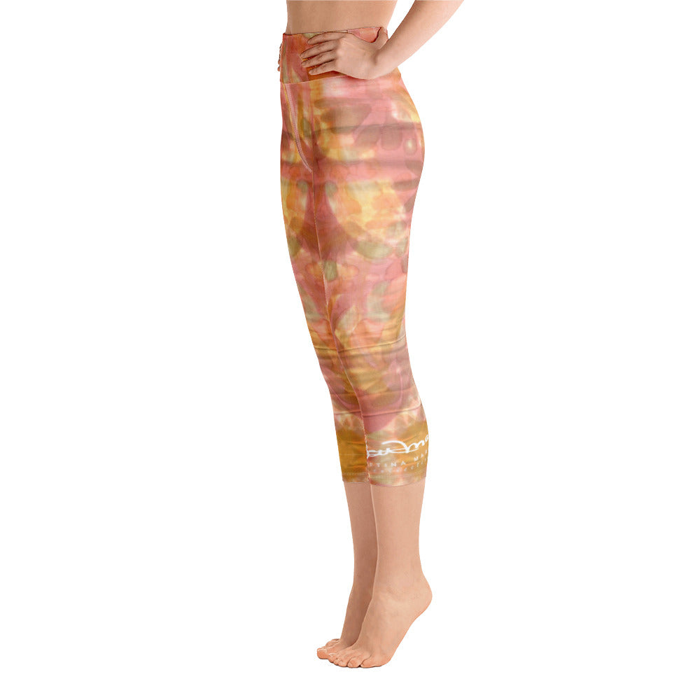 Watercolor Smudge Yoga Capri Leggings
