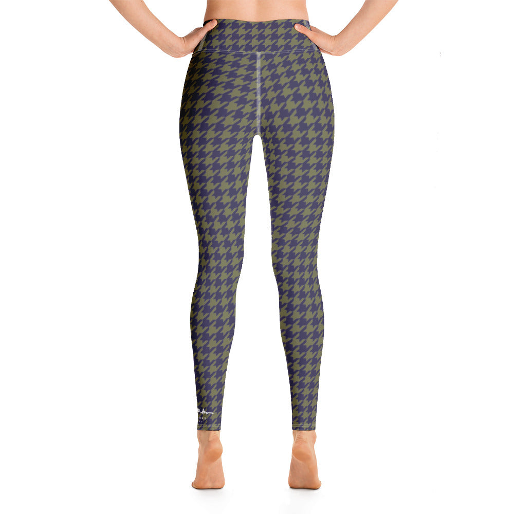 Grey Houndstooth Yoga Leggings