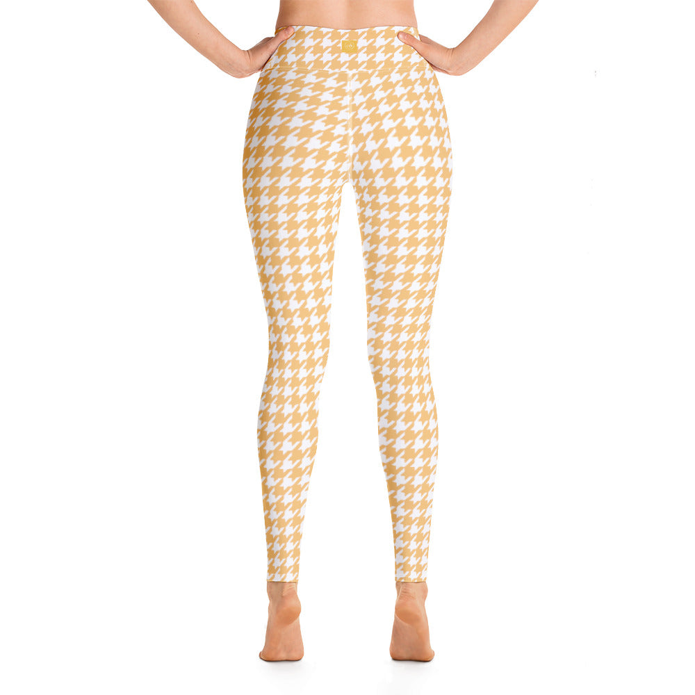 Banana Houndstooth Yoga Leggings