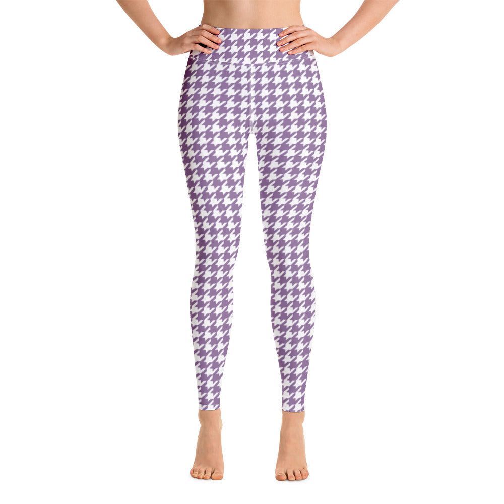 Lilac Houndstooth Yoga Leggings
