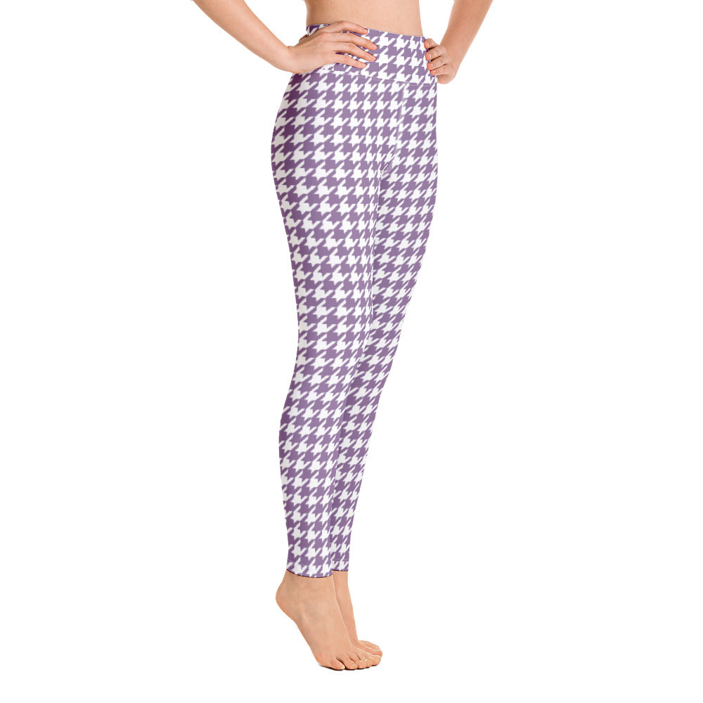 Lilac Houndstooth Yoga Leggings