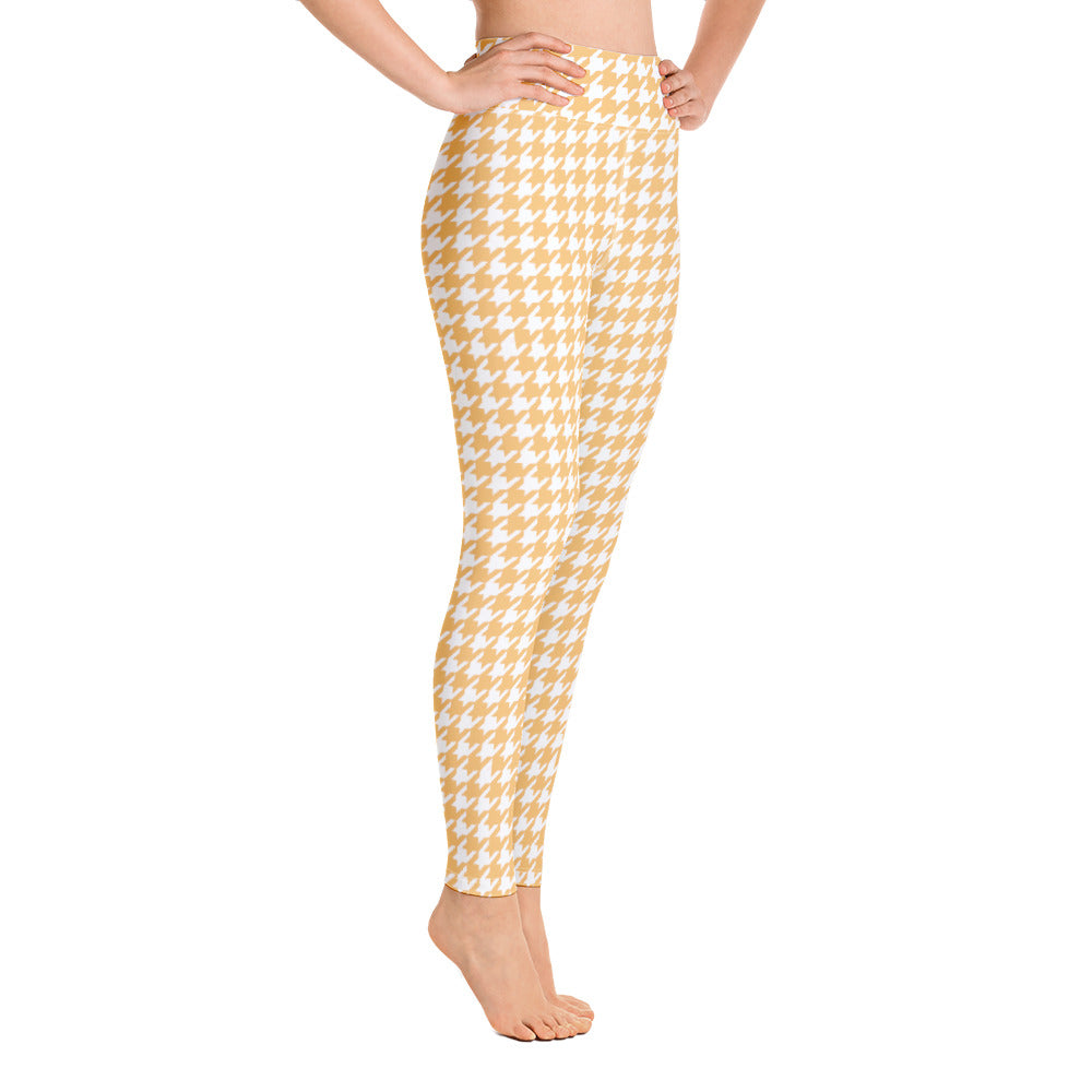 Banana Houndstooth Yoga Leggings