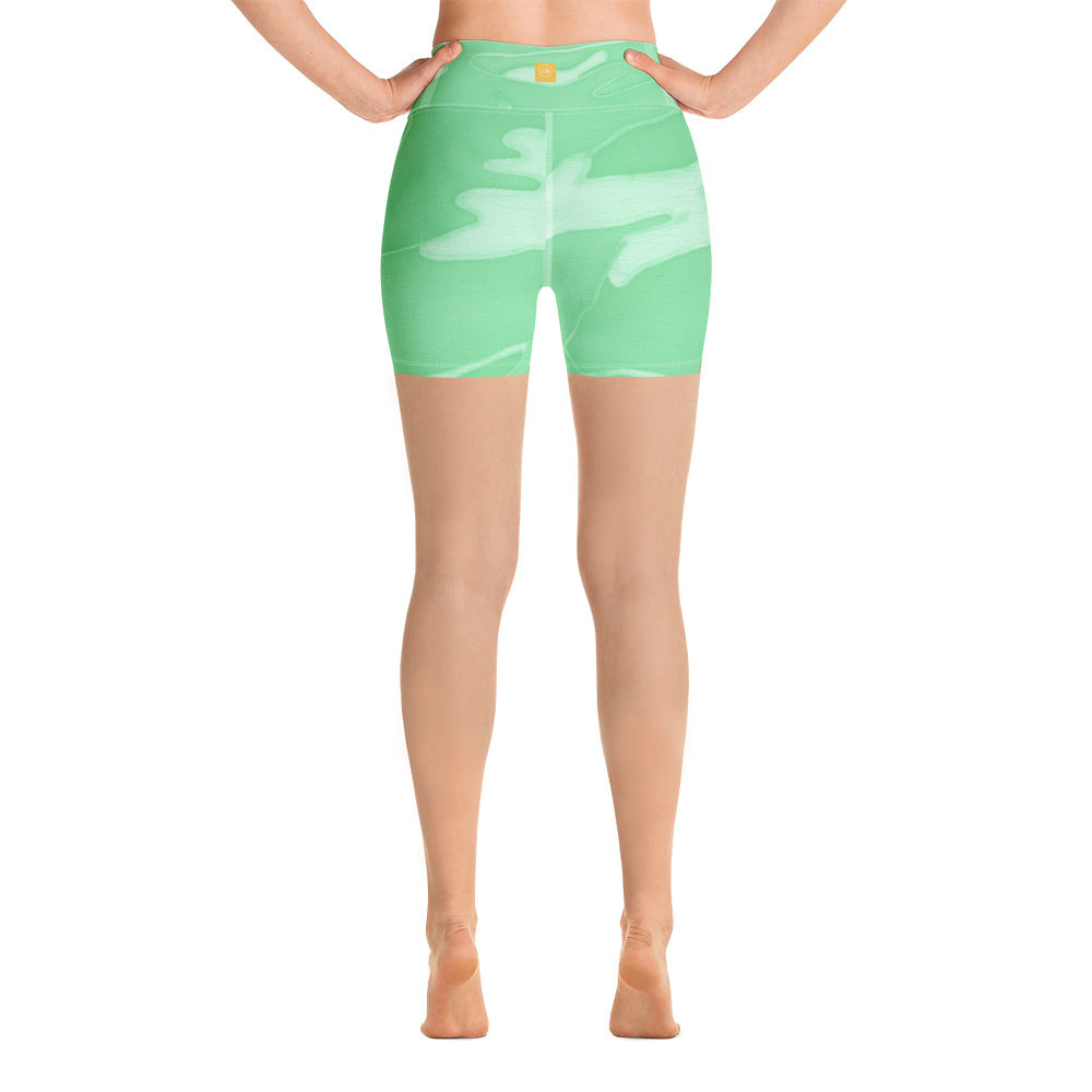 Mint Camouflage Yoga Shorts