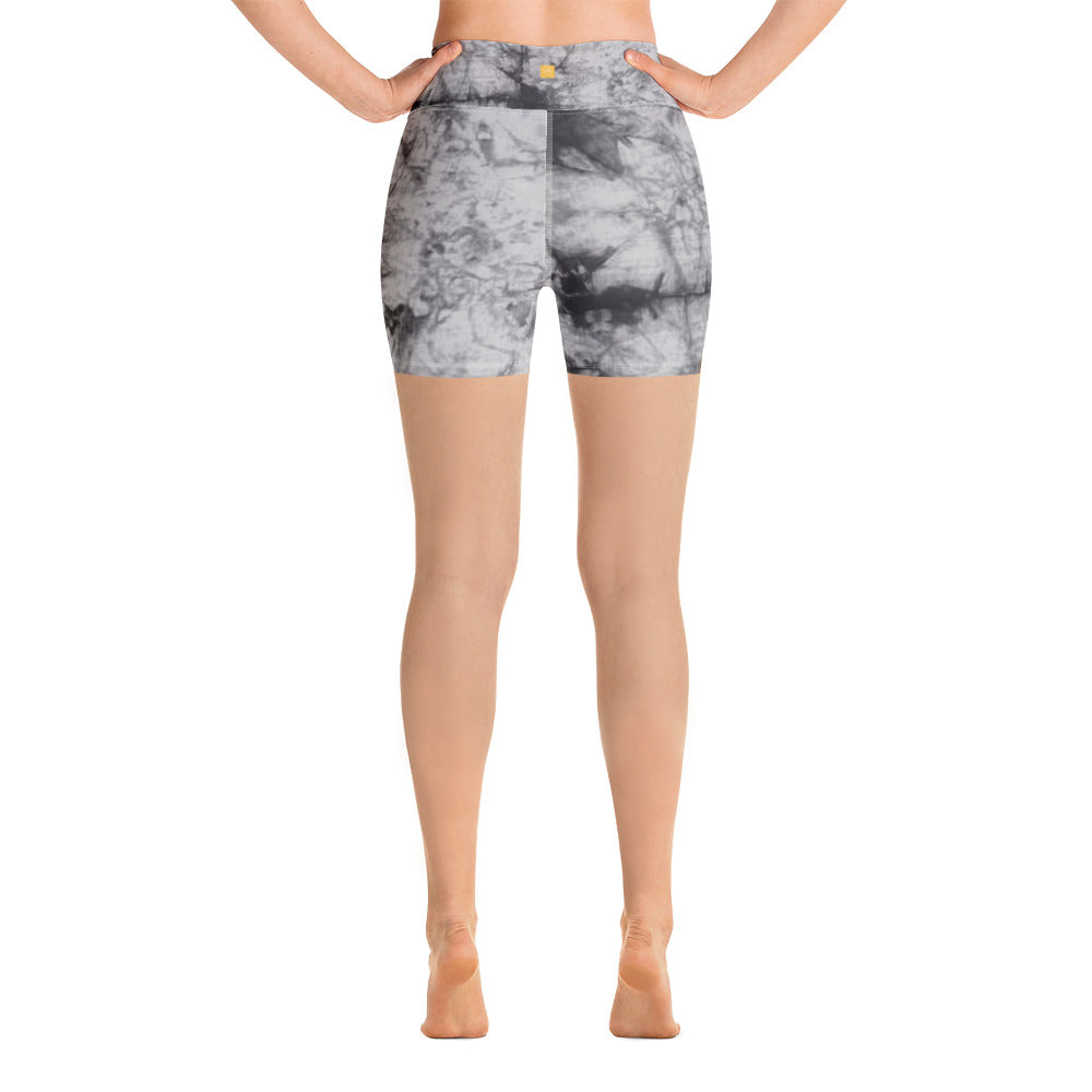 Grey Tie Dye Yoga Shorts