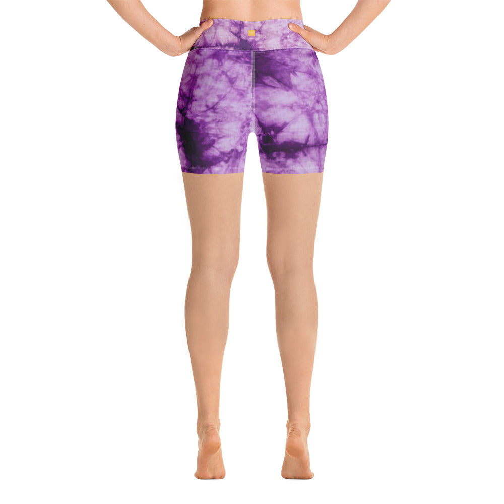 Purple Tie Dye Yoga Shorts