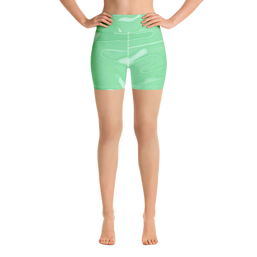 Mint Camouflage Yoga Shorts