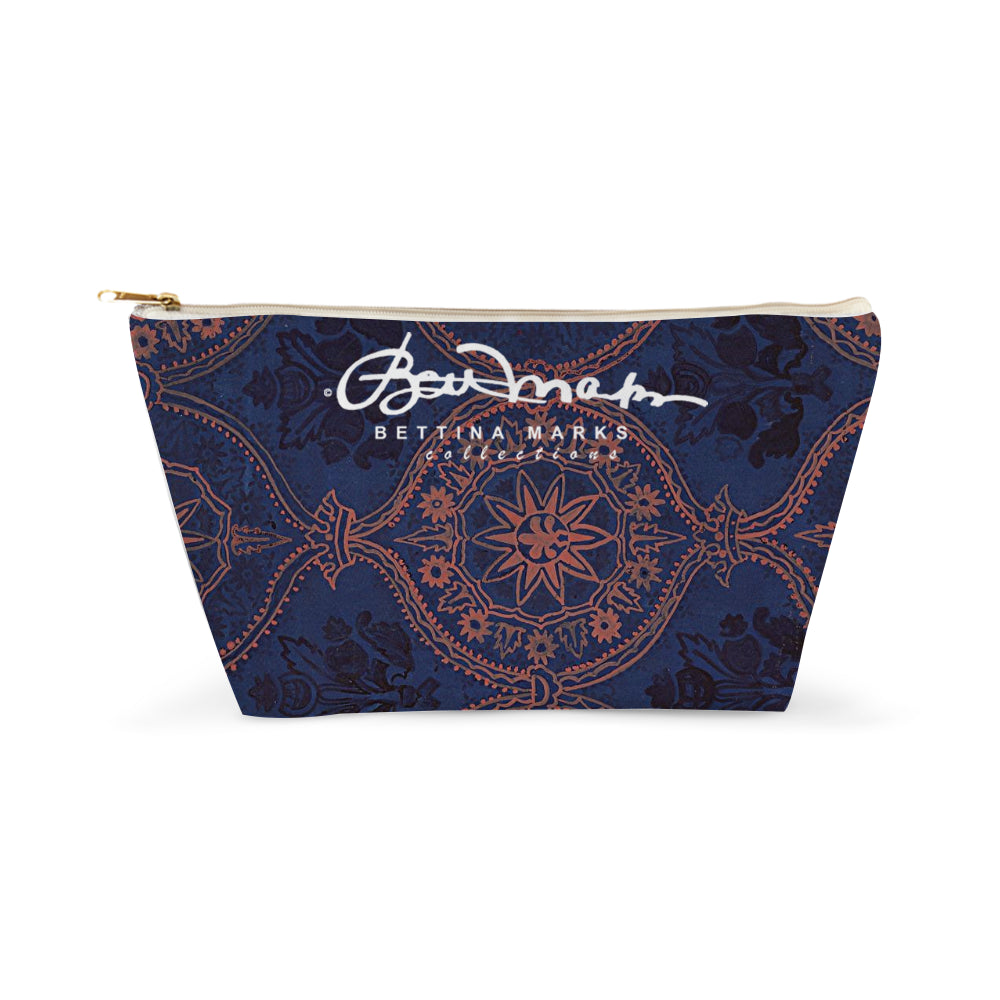 Sargasso Blue and Mellow Rose (coloured) Damask Accessory Pouch T-Bottom