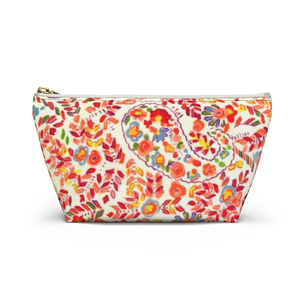 Retro Paisley Accessory Pouch w T-bottom