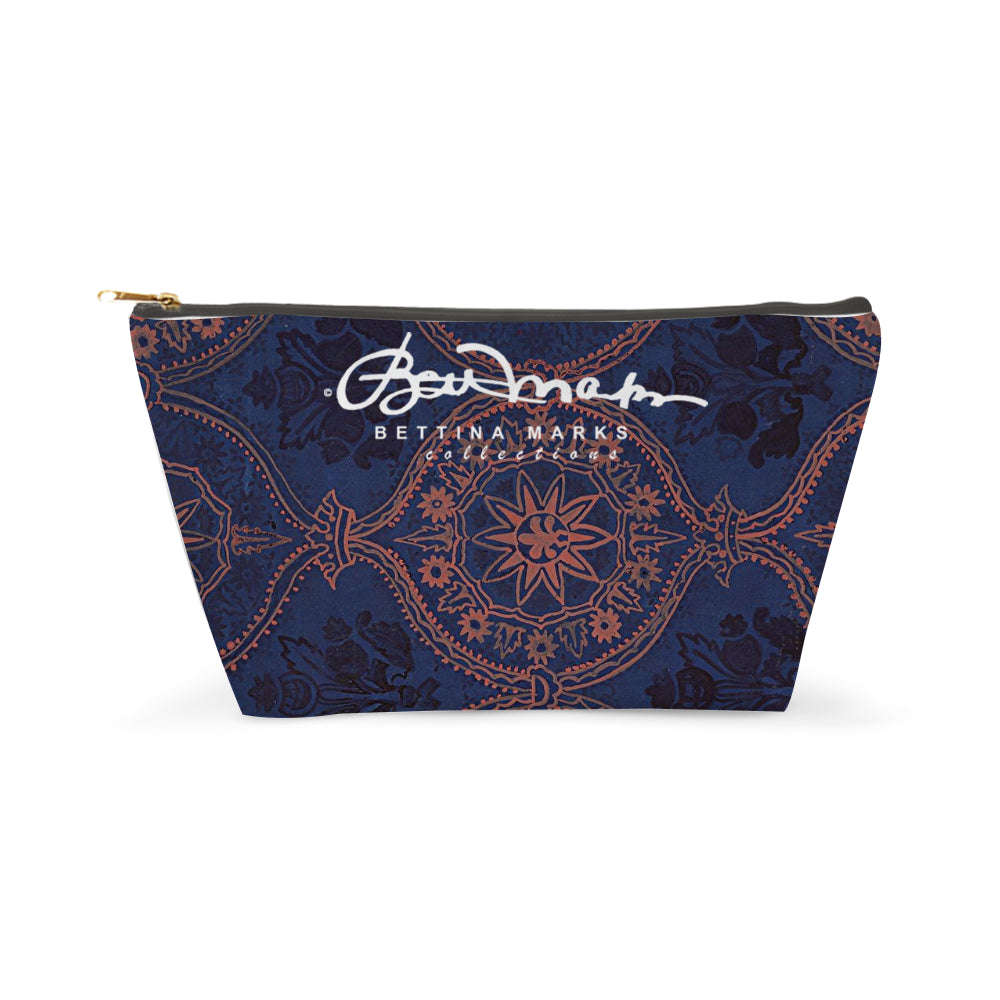 Sargasso Blue and Mellow Rose (coloured) Damask Accessory Pouch T-Bottom