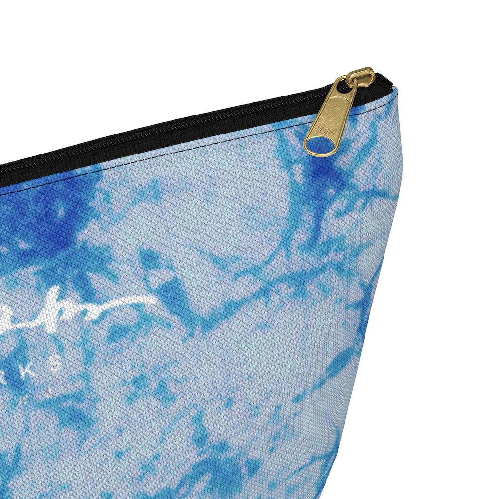Blue Tie Dye Accessory Pouch w T-bottom