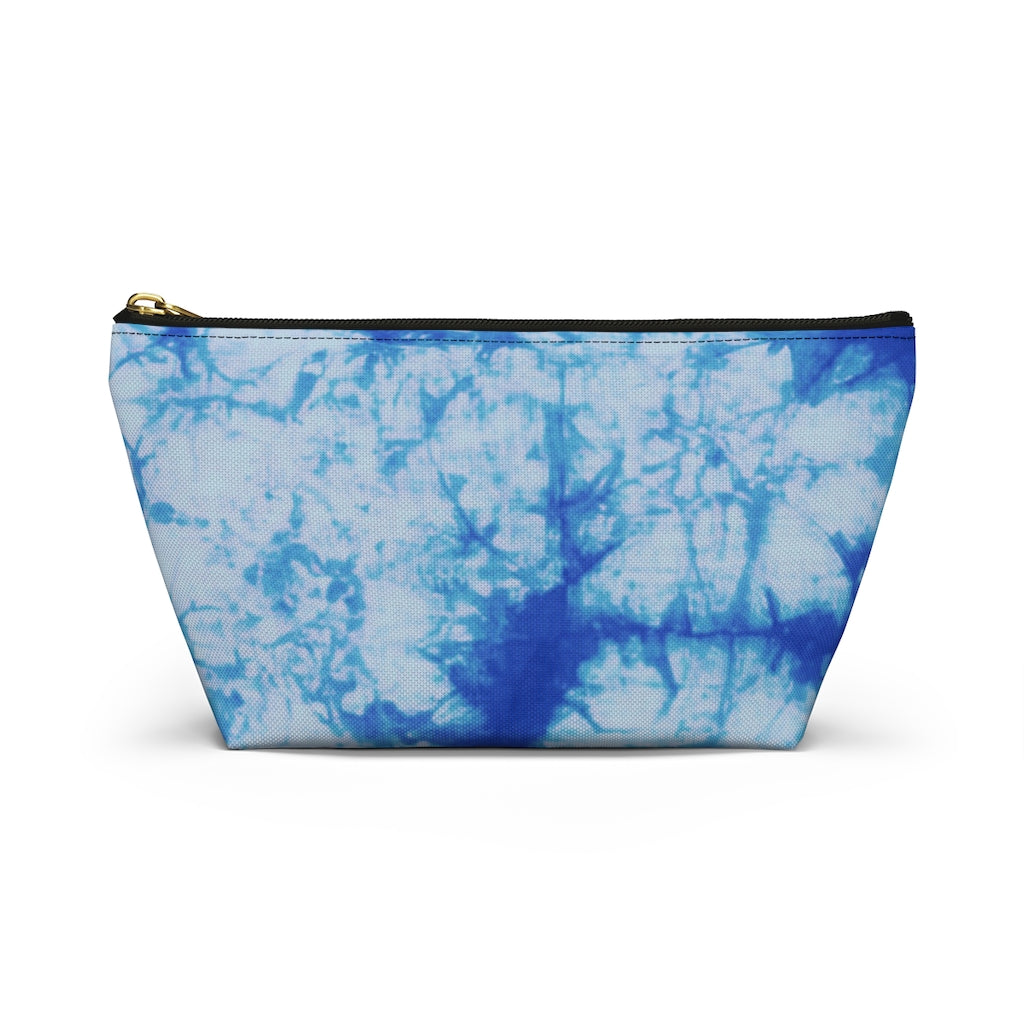 Blue Tie Dye Accessory Pouch w T-bottom