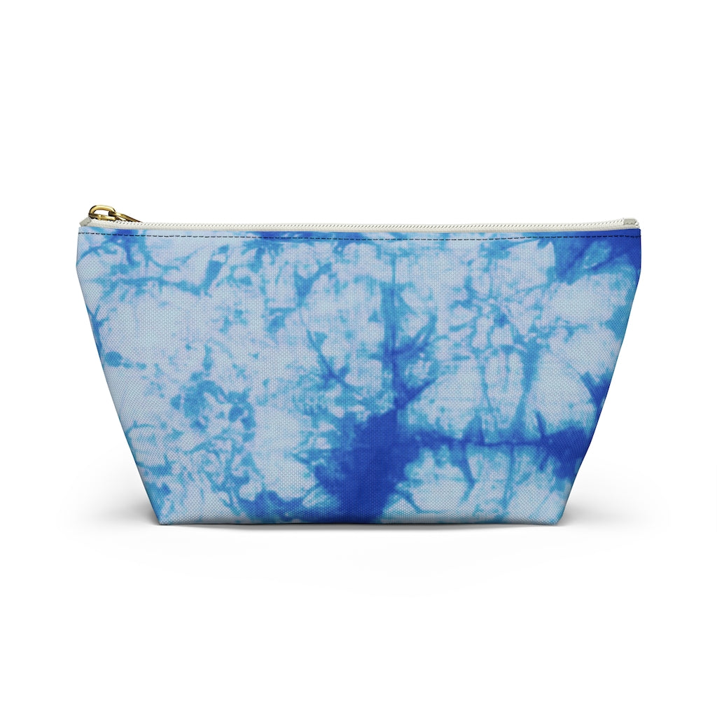 Blue Tie Dye Accessory Pouch w T-bottom