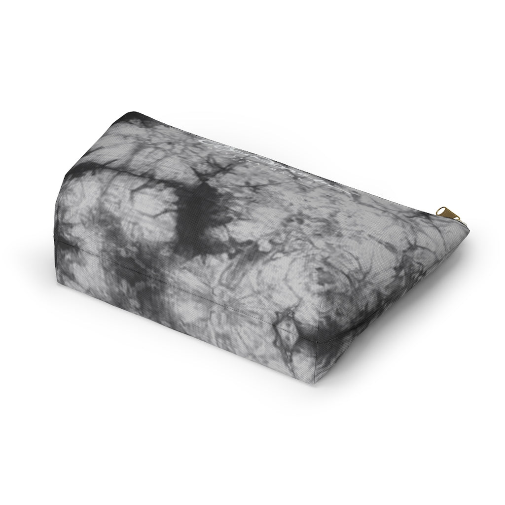 Grey Tie Dye Accessory Pouch w T-bottom