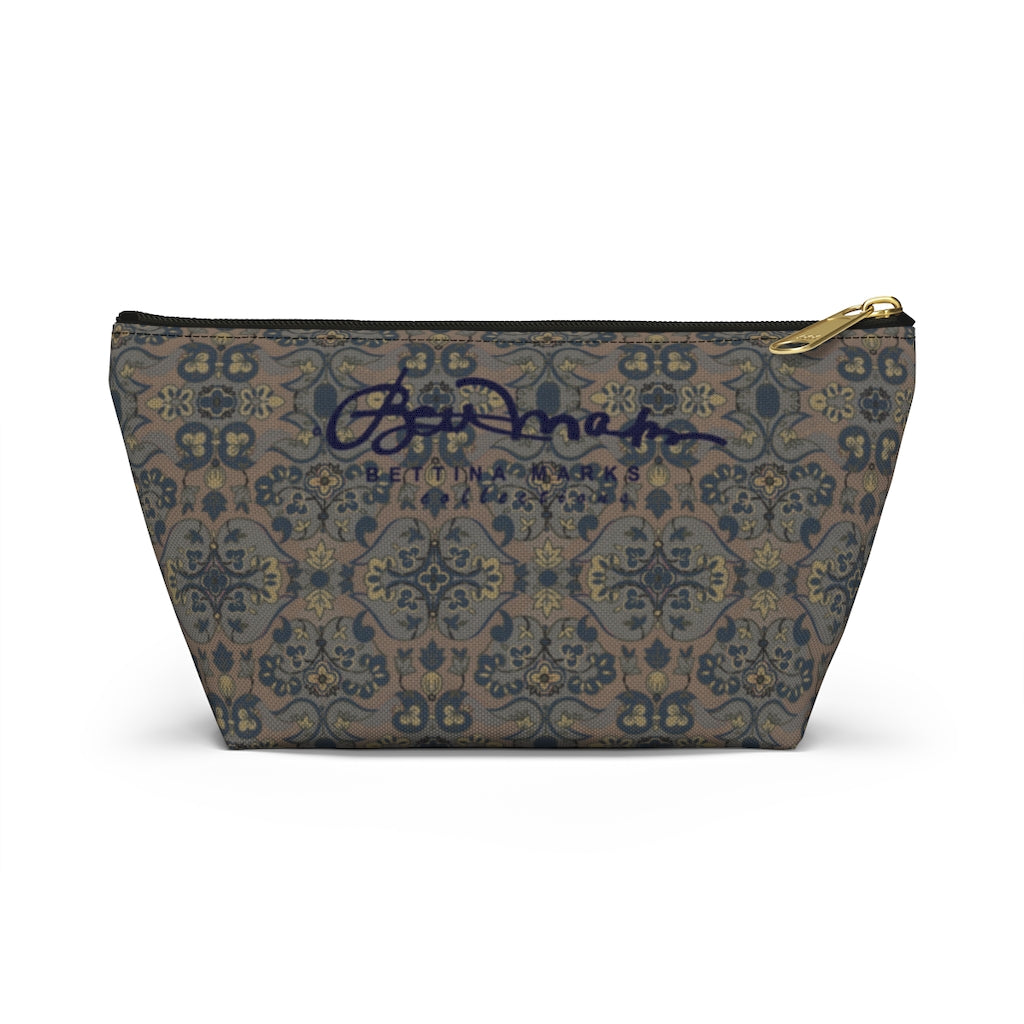 Not Quite Paisley On Light Brown Accessory Pouch w T-bottom