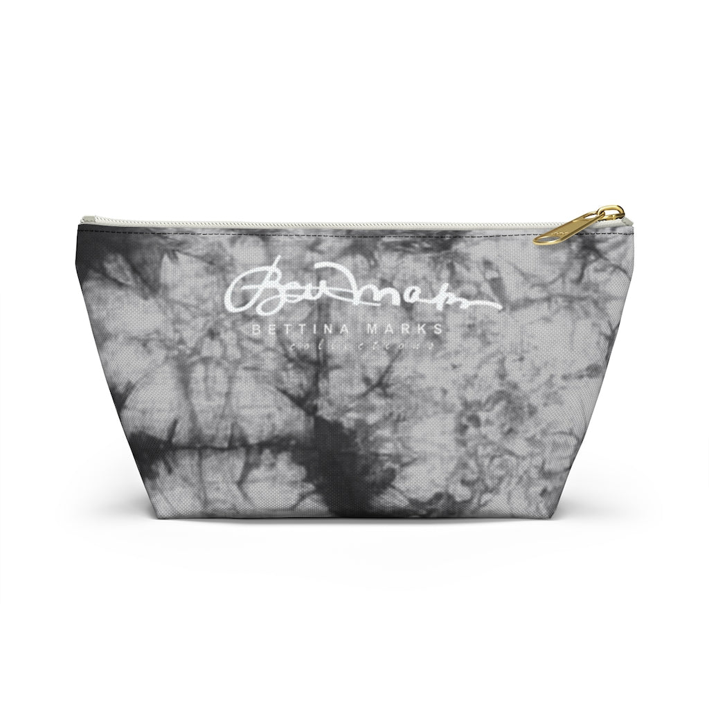 Grey Tie Dye Accessory Pouch w T-bottom