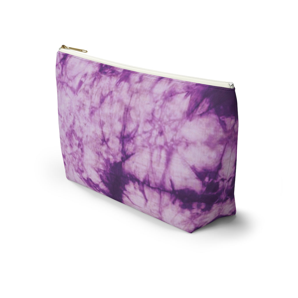 Purple Tie Dye Accessory Pouch w T-bottom