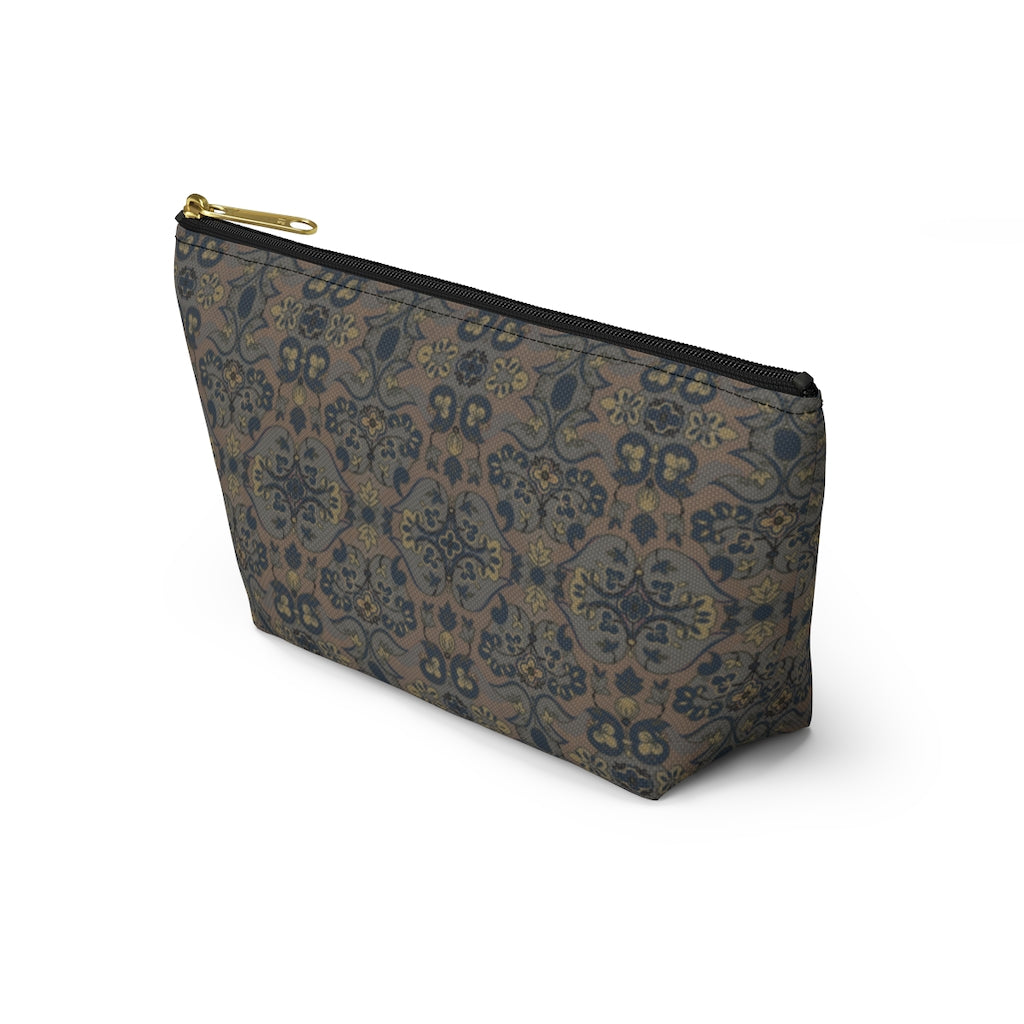 Not Quite Paisley On Light Brown Accessory Pouch w T-bottom