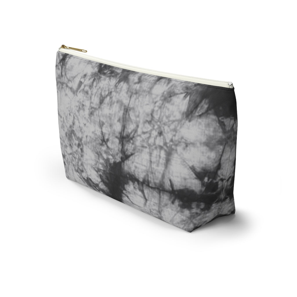 Grey Tie Dye Accessory Pouch w T-bottom