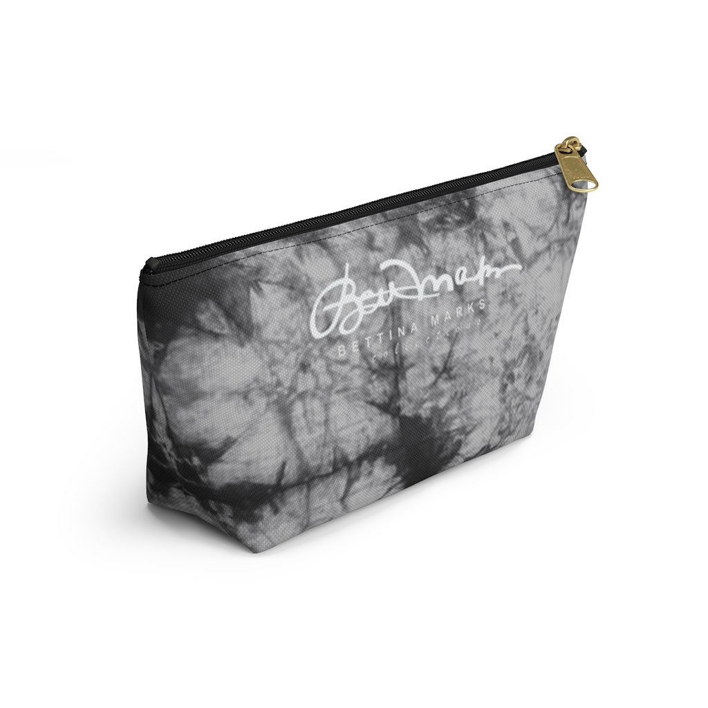 Grey Tie Dye Accessory Pouch w T-bottom