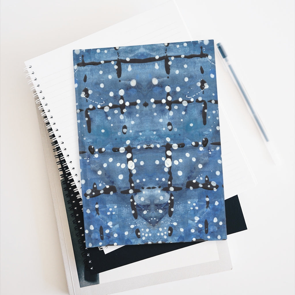 Blu&White Dotted Plaid Journal