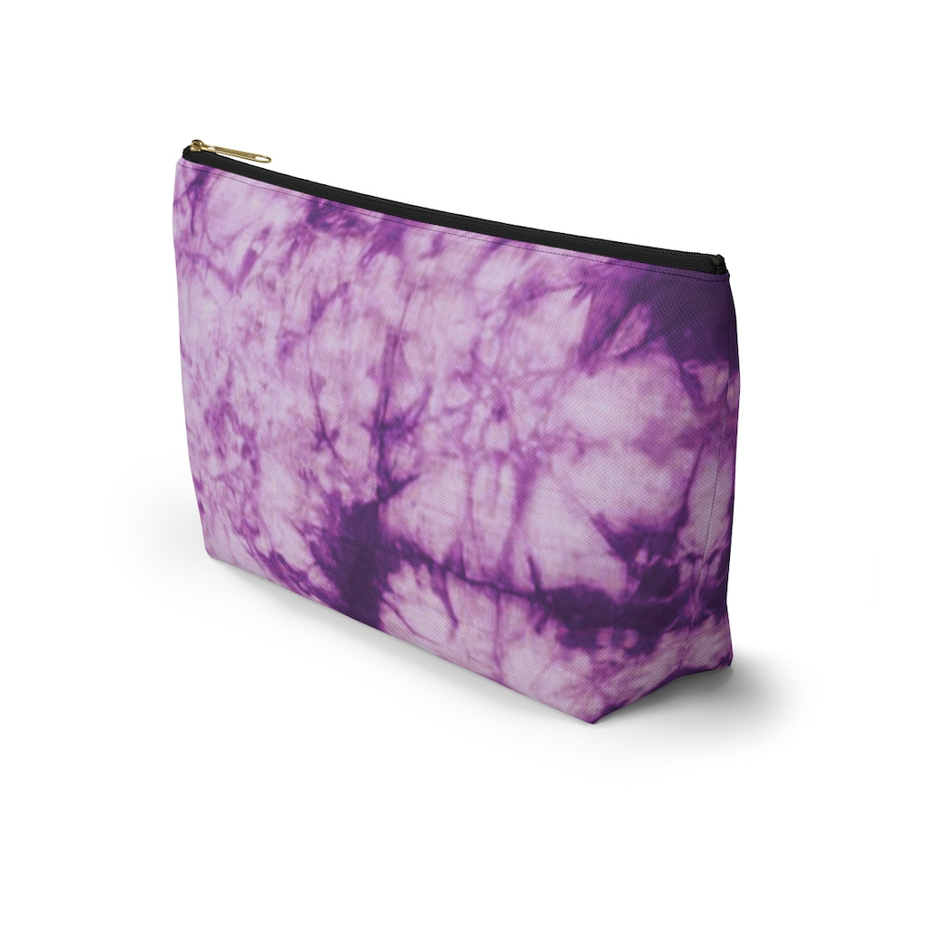 Purple Tie Dye Accessory Pouch w T-bottom