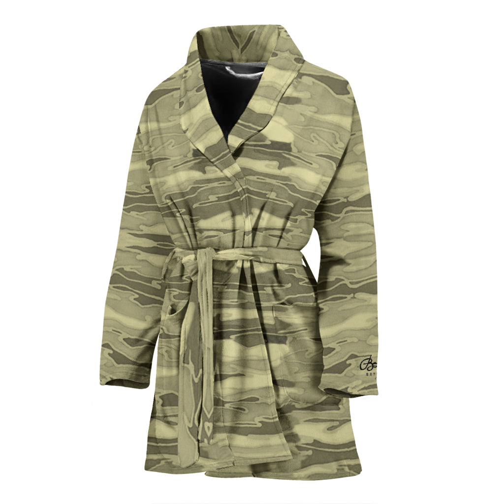 Khaki Lava Camouflage Bath Robe - Women