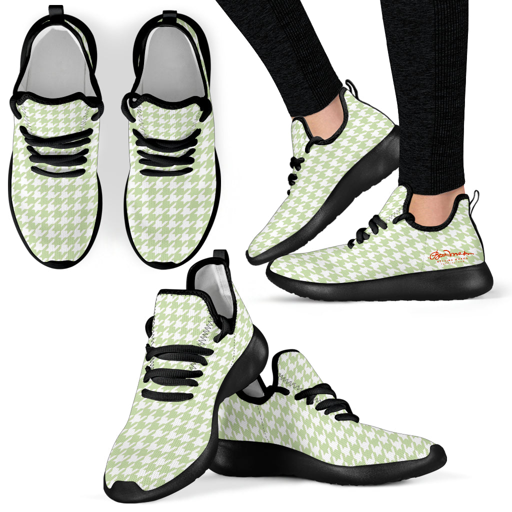 Butterfly Houndstooth Mesh Knit Sneakers